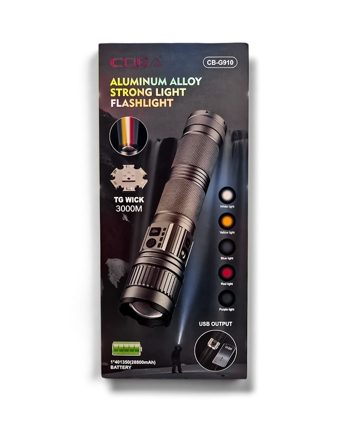 چراغ قوه کوبا 5 نوع نور TG WICK 3000M COBA CB-G910 +UV