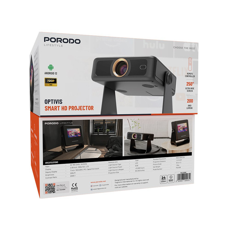 ویدئو پروژکتور هوشمند پرودو مدل PDA10B با شدت نور ۴۸۰ لومن