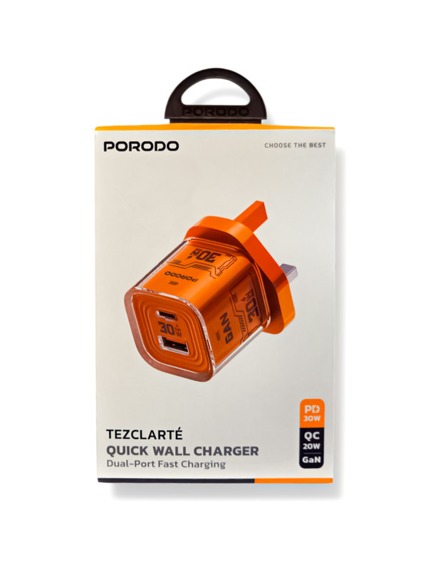شارژر دیواری 30وات پرودو مدل Tezclarte Dual-Port PDFWCH101