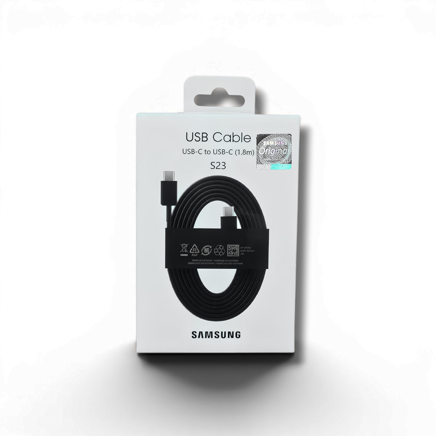 کابل 1/8 متری شارژ اصلی سامسونگ USB-C به USB-C مدل EP-DW767