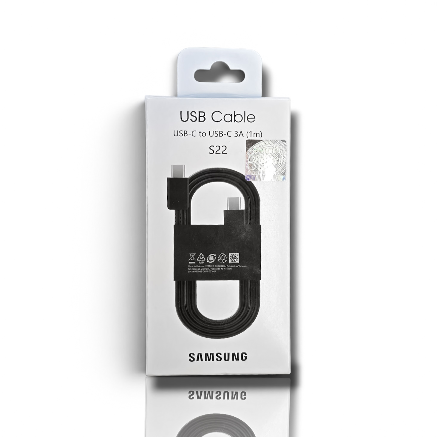 کابل شارژ سامسونگ USB-C به USB-C مدل S22 (3A)