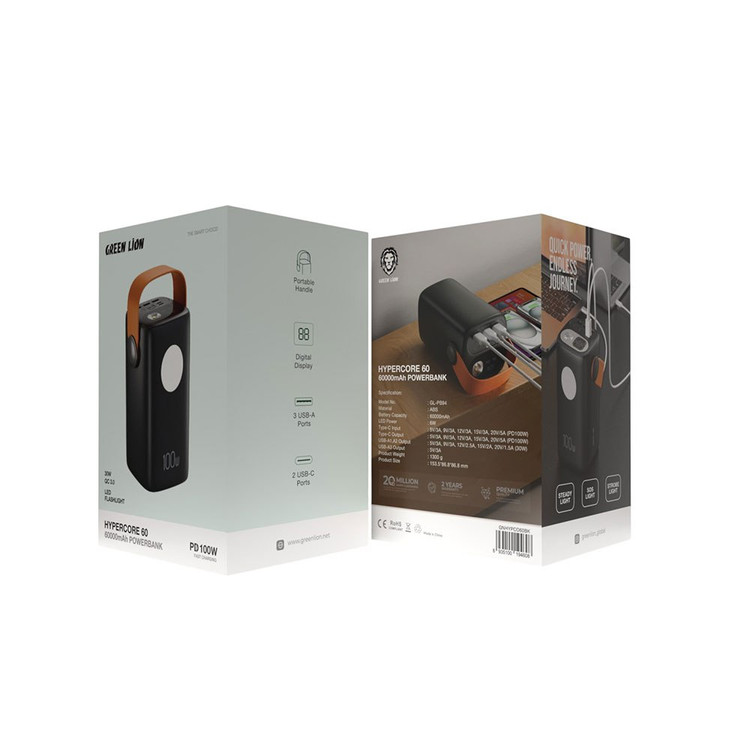 پاوربانک گرین لاین مدل Hyper Core 60 ظرفیت 60000 میلی آمپر ساعت