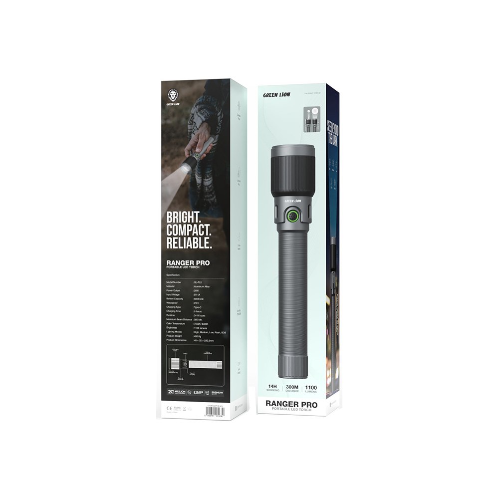 چراغ قوه گرین Green lion Ranger Pro Portable LED Torch