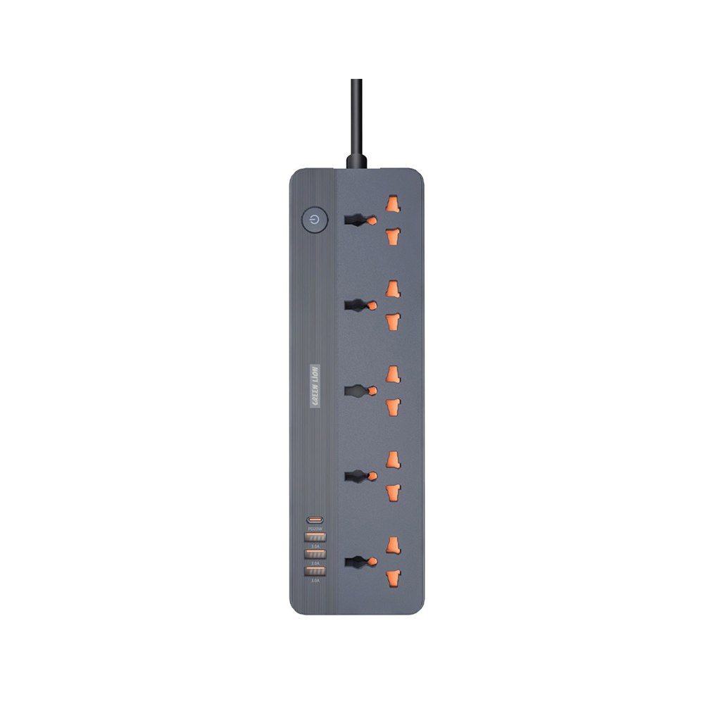 چندراهی برق گرین مدل GS-250 با ۵ درگاه و توان ۲۵۰۰ وات