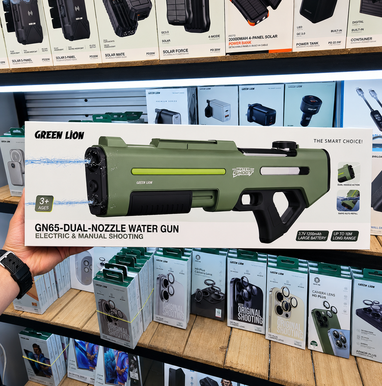 تفنگ آبپاش شارژی دو نازل گرین لاین مدل GN65 | Green Lion GN65 Dual Nozzle Water Gun