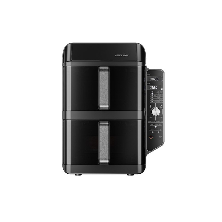 سرخکن بدون روغن دیجیتال گرین لاین Double-Decker Pro دو طبقه 11.2 لیتری 2400 وات مدل GNDBLDKRPRBK