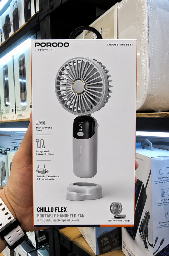 پنکه دستی پرودو مدل PDLFSTZH13BK با نمایشگر LED