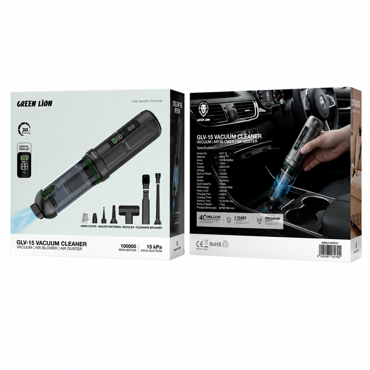 جارو شارژی گرین لاین مدل GLV-15 با دمنده هوا