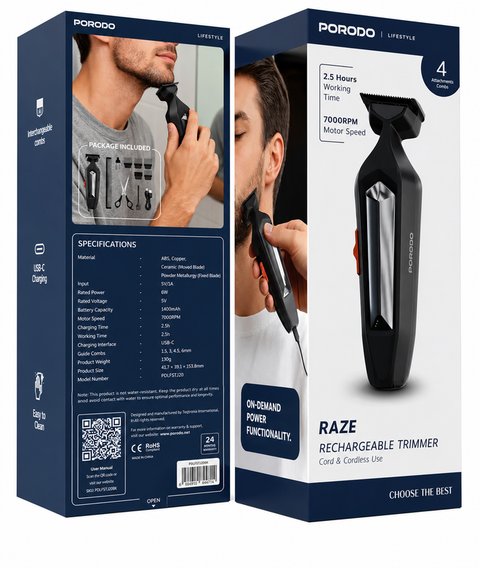 ماشین اصلاح شارژی پرودو Lifestyle Raze مدل PDLFSTJ20BK