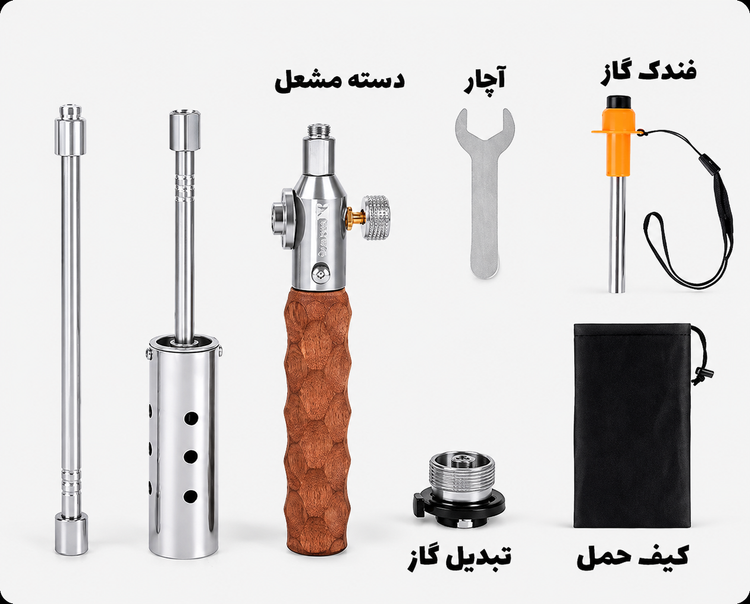مشعل گازی فندکی کپسولی گرین لاین مدل Flame Torch ضد باد