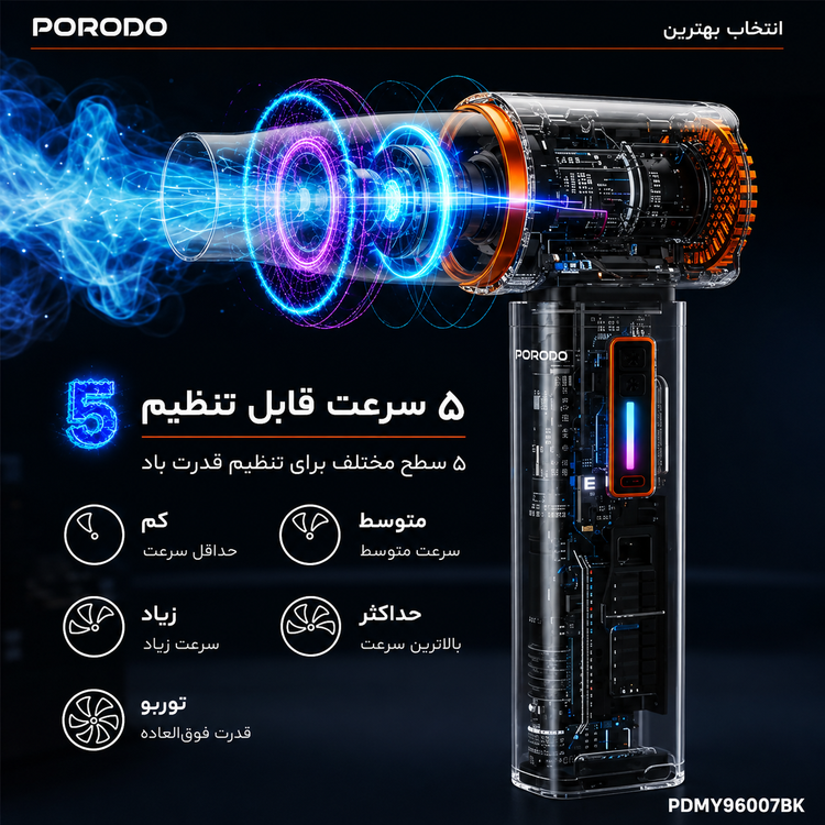 جت فن شارژی پرودو تورنادو مدلTORNADO