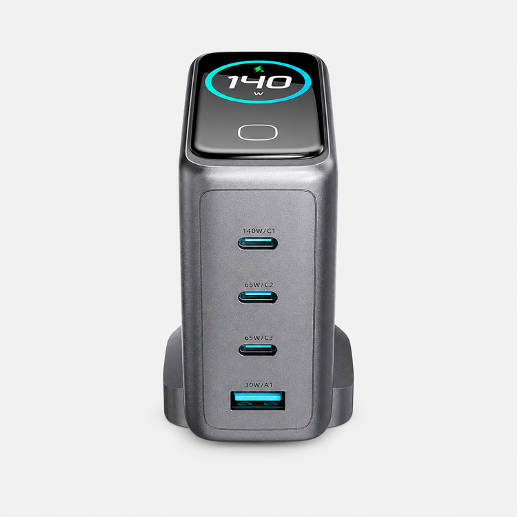 شارژر دیواری پاورولوژی مدل PWGAN140W توان ۱۴۰ وات