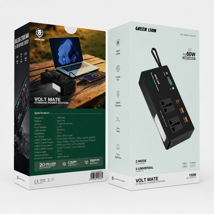پاور استیشن گرین لاین مدل Volt Mate 27000 ظرفیت ۲۷۰۰۰ میلی آمپر