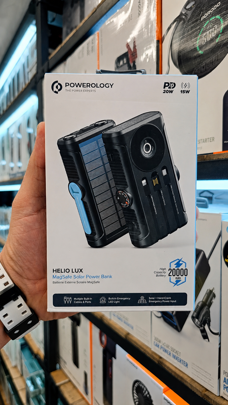 پاوربانک خورشیدی پاورولوژی Helio Lux 20000mAh مدل PPBCHAW53BK