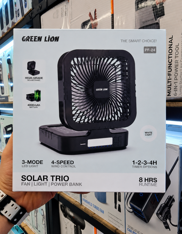 پنکه خورشیدی چندکاره گرین لاین Green Lion Solar Trio