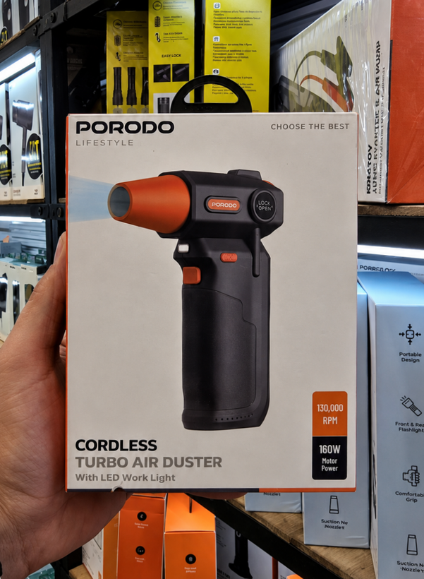 جت فن شارژی پرودو Porodo Turbo Air Duster مدل PDTBYMG826BK