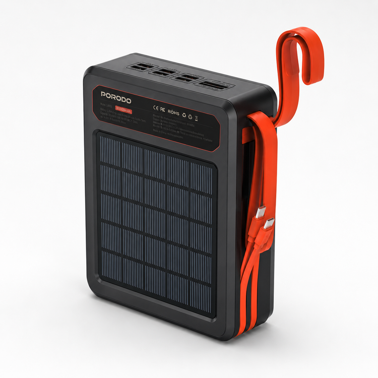 پاوربانک خورشیدی پرودو مدل Porodo LAROS 80000mAh Solar Power Bank