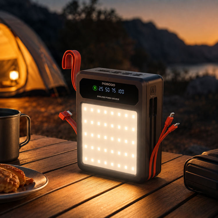 پاوربانک خورشیدی پرودو مدل Porodo LAROS 80000mAh Solar Power Bank