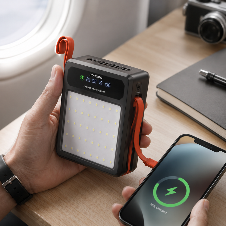 پاوربانک خورشیدی پرودو مدل Porodo LAROS 80000mAh Solar Power Bank