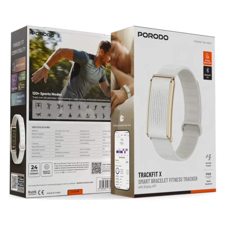 مچبند هوشمند بدون نمایشگر پورودو TrackFit X مدل PDMB1062WT