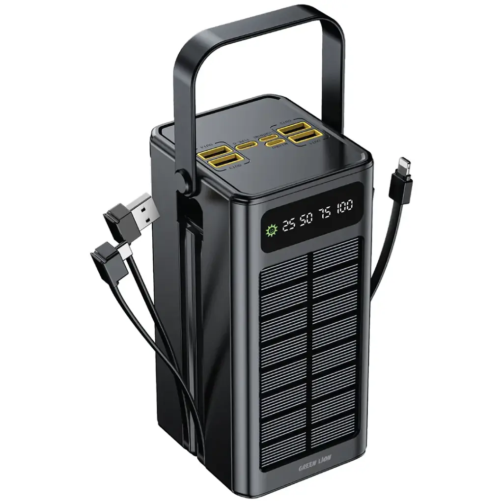 پاوربانک خورشیدی گرین لاین Solar X ظرفیت 60000 میلی‌آمپر ساعت با شارژ سریع PD 20W