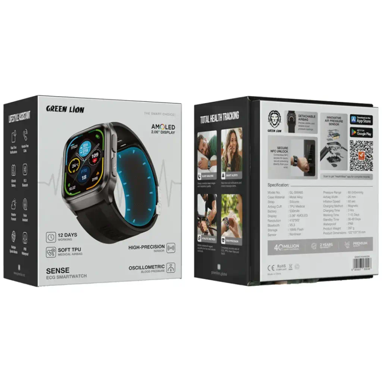 ساعت هوشمند گرین لاین مدل Sense ECG