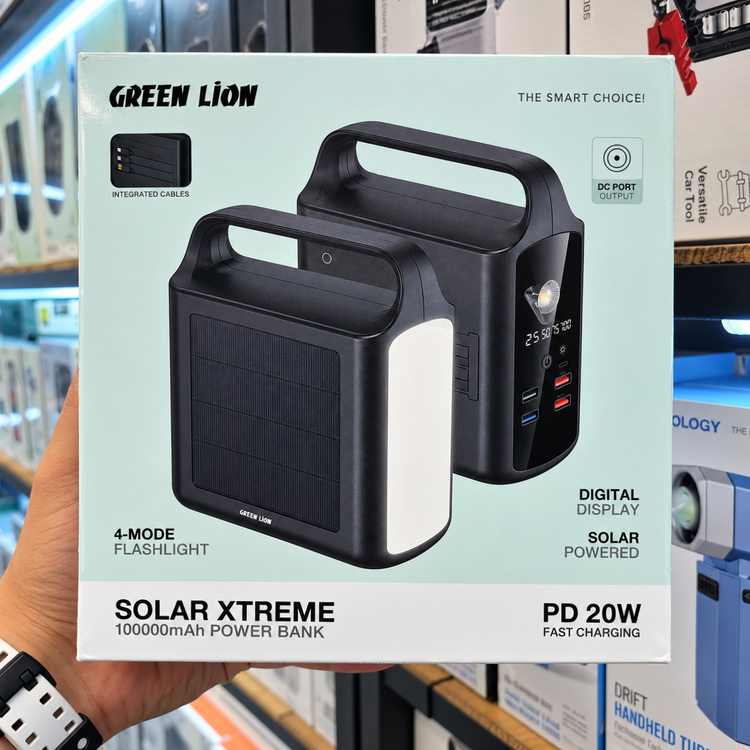 پاوربانک خورشیدی گرین لاین مدل Solar Xtreme ظرفیت ۱۰۰۰۰۰ میلیآمپرساعت