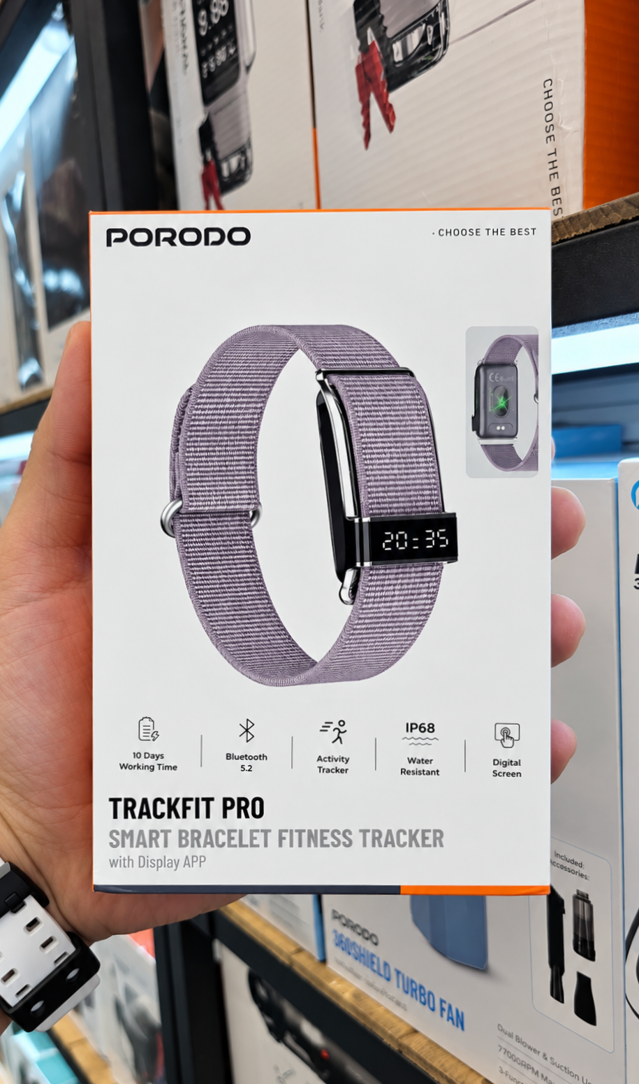 دستبند هوشمند پرودو Trackfit Pro با نمایشگر و اپلیکیشن ضد آب IP68