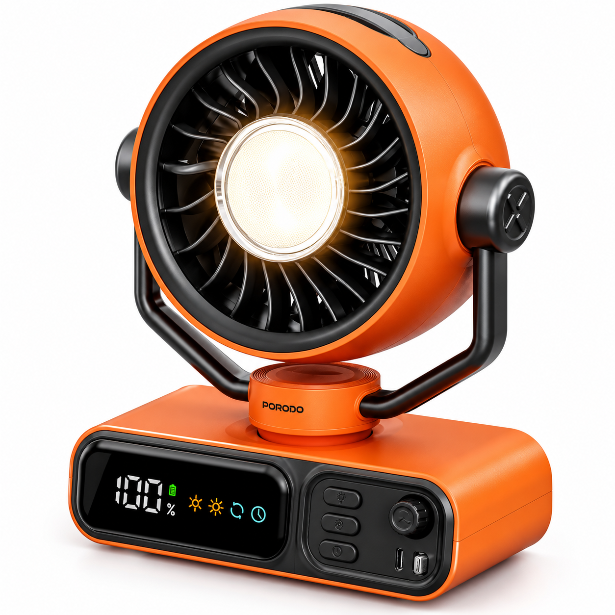 پنکه شارژی رومیزی کمپینگ پرودو Porodo Chillo Camper Desktop Outdoor Fan