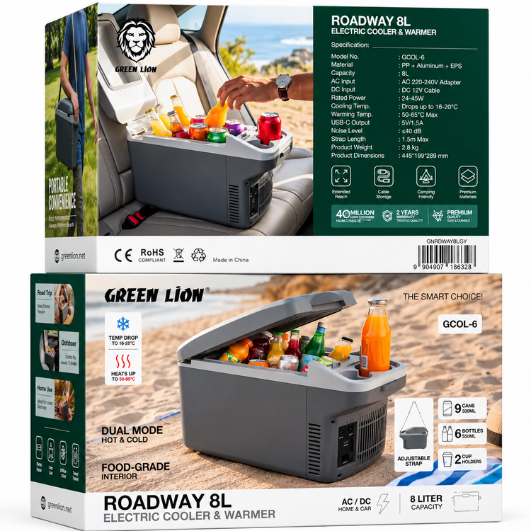 یخچال و گرم کن برقی گرین لاین Roadway با ظرفیت 8 لیتر