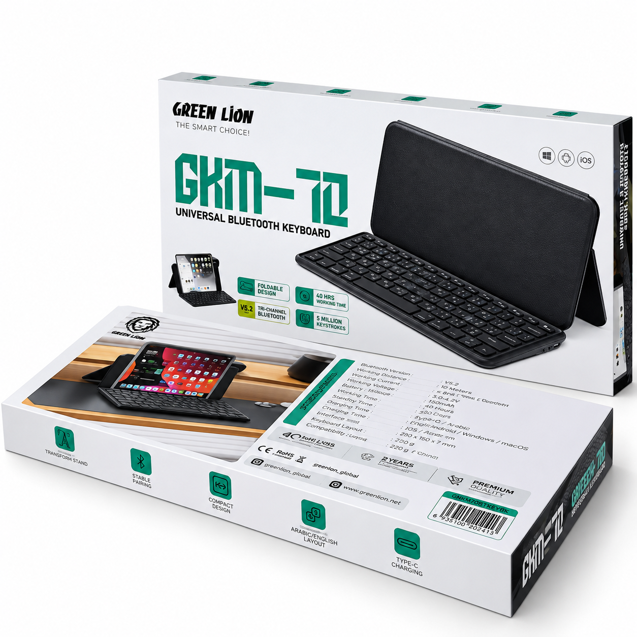 کیبورد بلوتوثی یونیورسال گرین لاین GKM-70 مدل GNKM70BTKEYBK