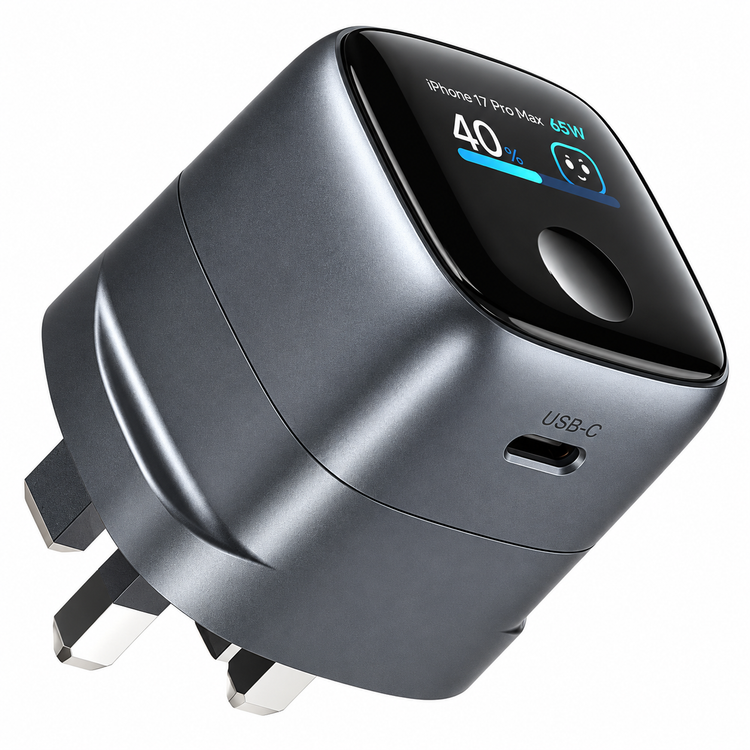 شارژر دیواری گرین لاین مدل Prime AVS TFT با توان ۶۵ وات و فناوری GaN