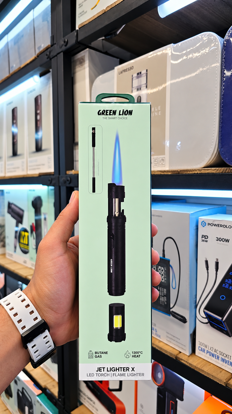 فندک تورچ و چراغ LED چندکاره گرین لاین مدل Jet Lighter X