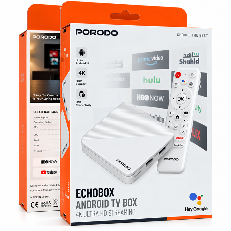اندروید باکس پرودو مدل EchoBox با رم 4 گیگابایت، حافظه داخلی 16 گیگابایت و پشتیبانی از تصویر 4K
