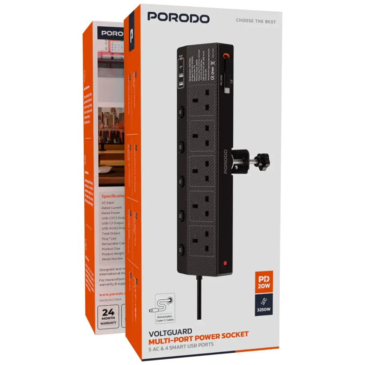چندراهی برق پرودو مدل Voltguard PDXT610BK