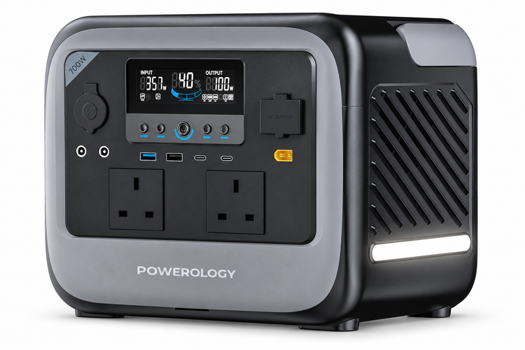 پاور استیشن قابل حمل پاورولوژی مدل Pater II توان 700 وات ظرفیت 472.5 واتساعت | Powerology Pater II Portable Power Station 700W - PWGC700GY