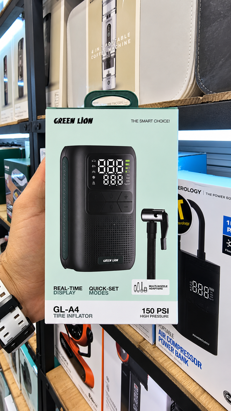 پمپ باد شارژی گرین لاین مدل GL-A4 با فشار 150 PSI و نمایشگر دیجیتال